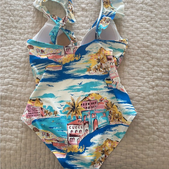 Boden swimsuit NWT US 10 Evia Ruffle swimsuit bathing suit 1 piece S0401 - Picture 2 of 12